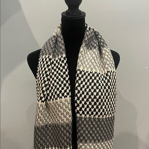 Black and White and grey Patterned Scarf new unisex